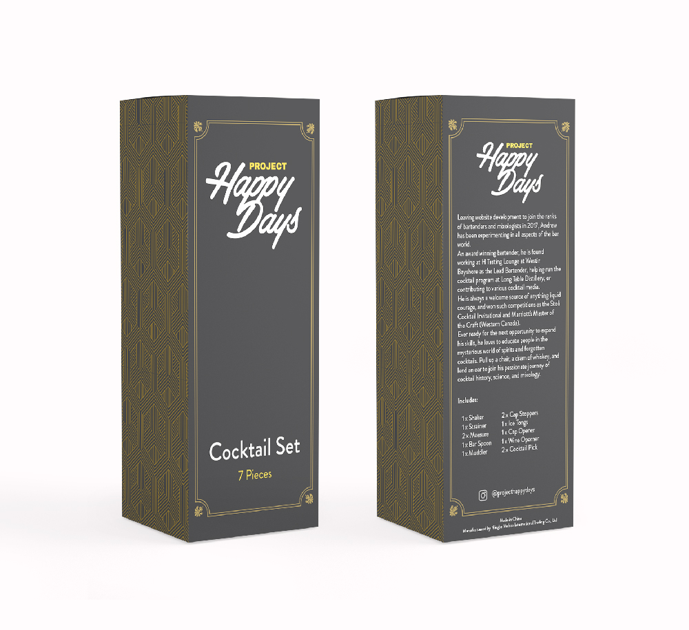 packaging for a cocktail set