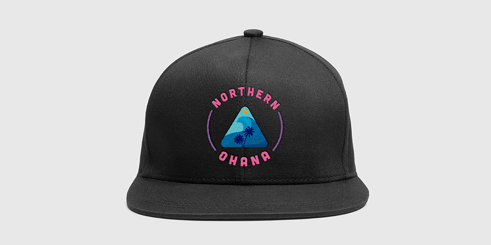 Black cap with the Northern Ohana logo embroidered on it