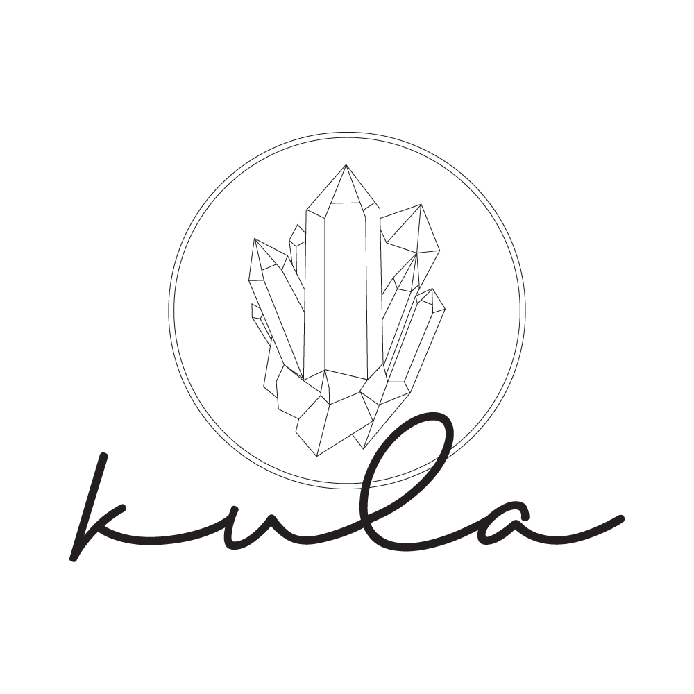 Alternate logo #2 with the word Kula and a geode rock in a circle