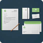 Various stationary made for Procuremint including business cards, envelopes, letterheads and journals